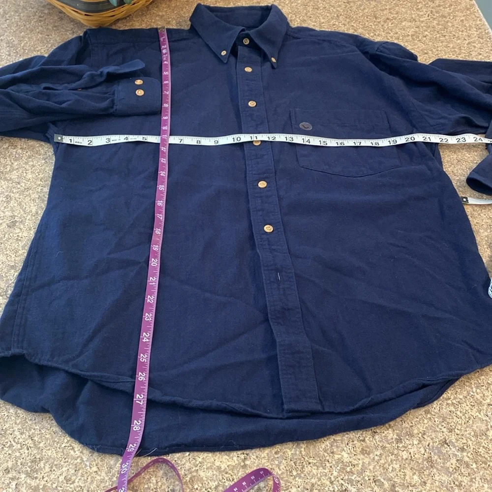 NWOT American Eagle Outfitters Navy Blue Flannel Long Sleeve Button Shirt Large - Picture 9 of 15